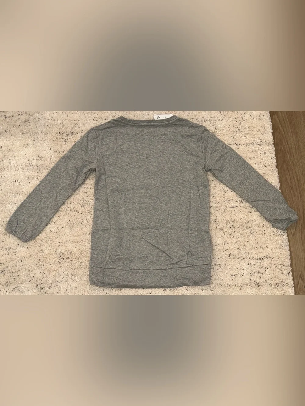 NWT GapKids Girls Sweatshirt Small 6-7 Gray “WOW” Chenille Graphic Pullover